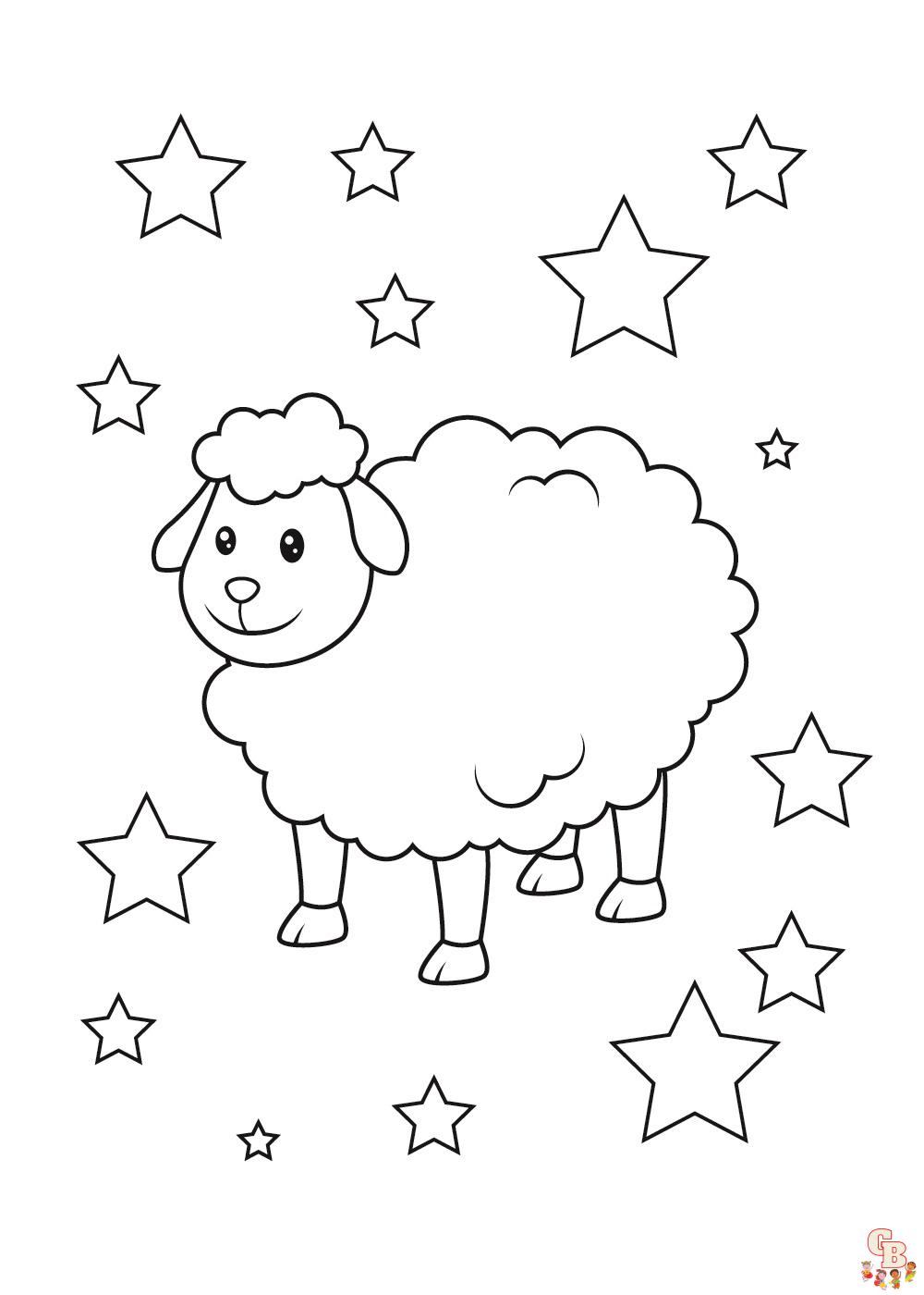 Cute Lamb Coloring Pages 2