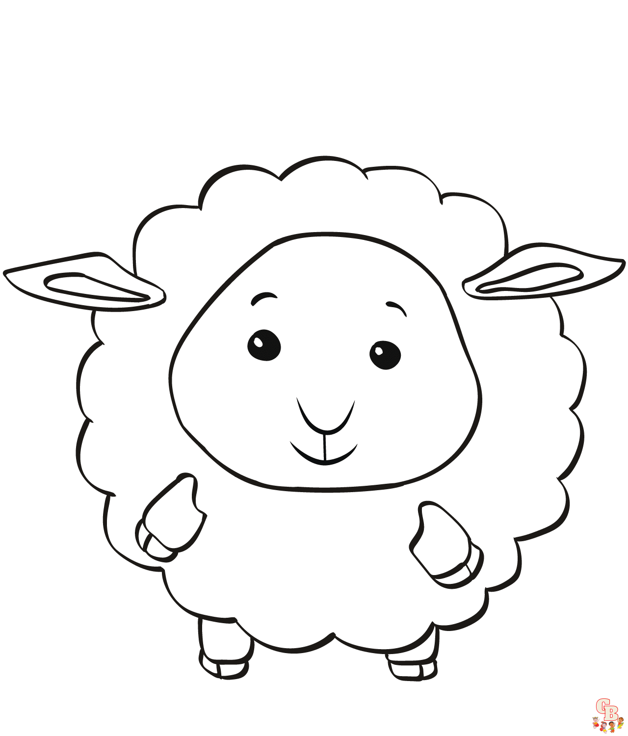 Cute Lamb Coloring Pages 2