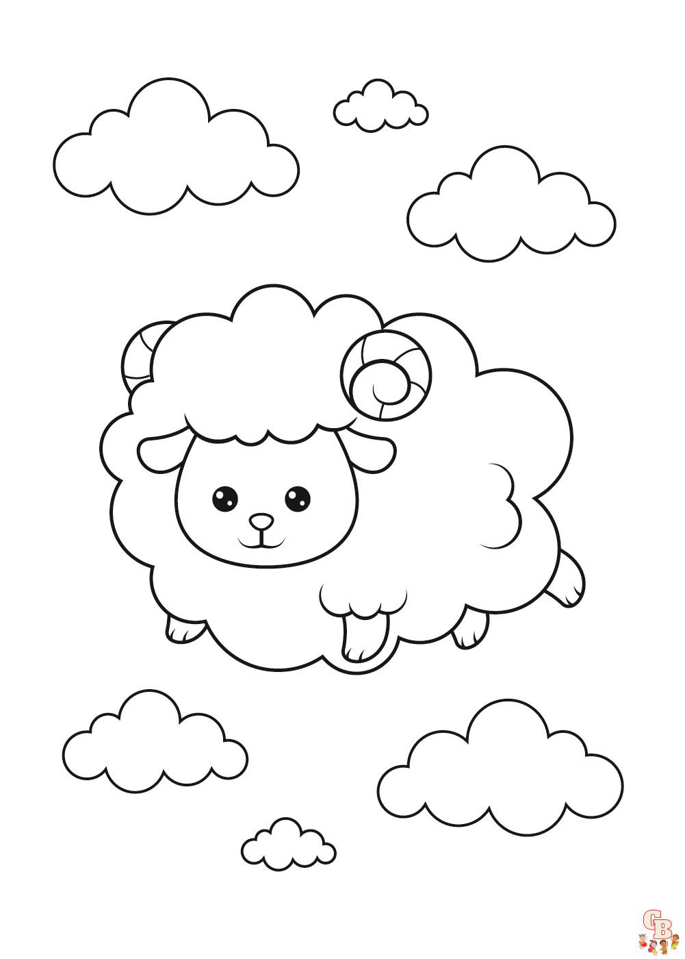 Cute Lamb Coloring Pages 3