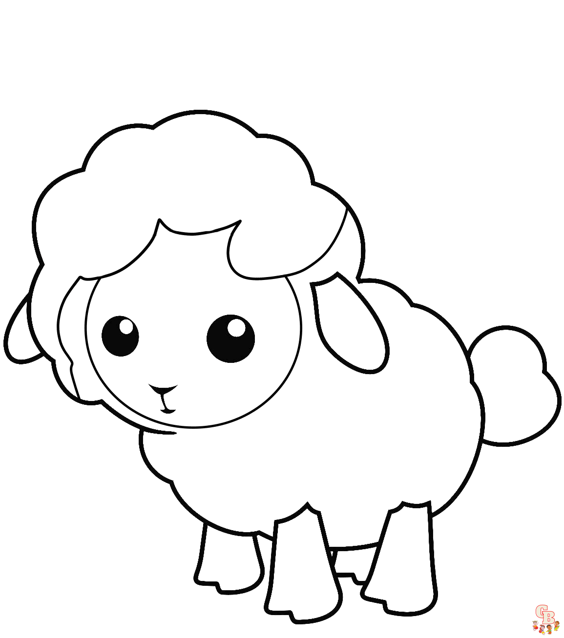 Cute Lamb Coloring Pages 3