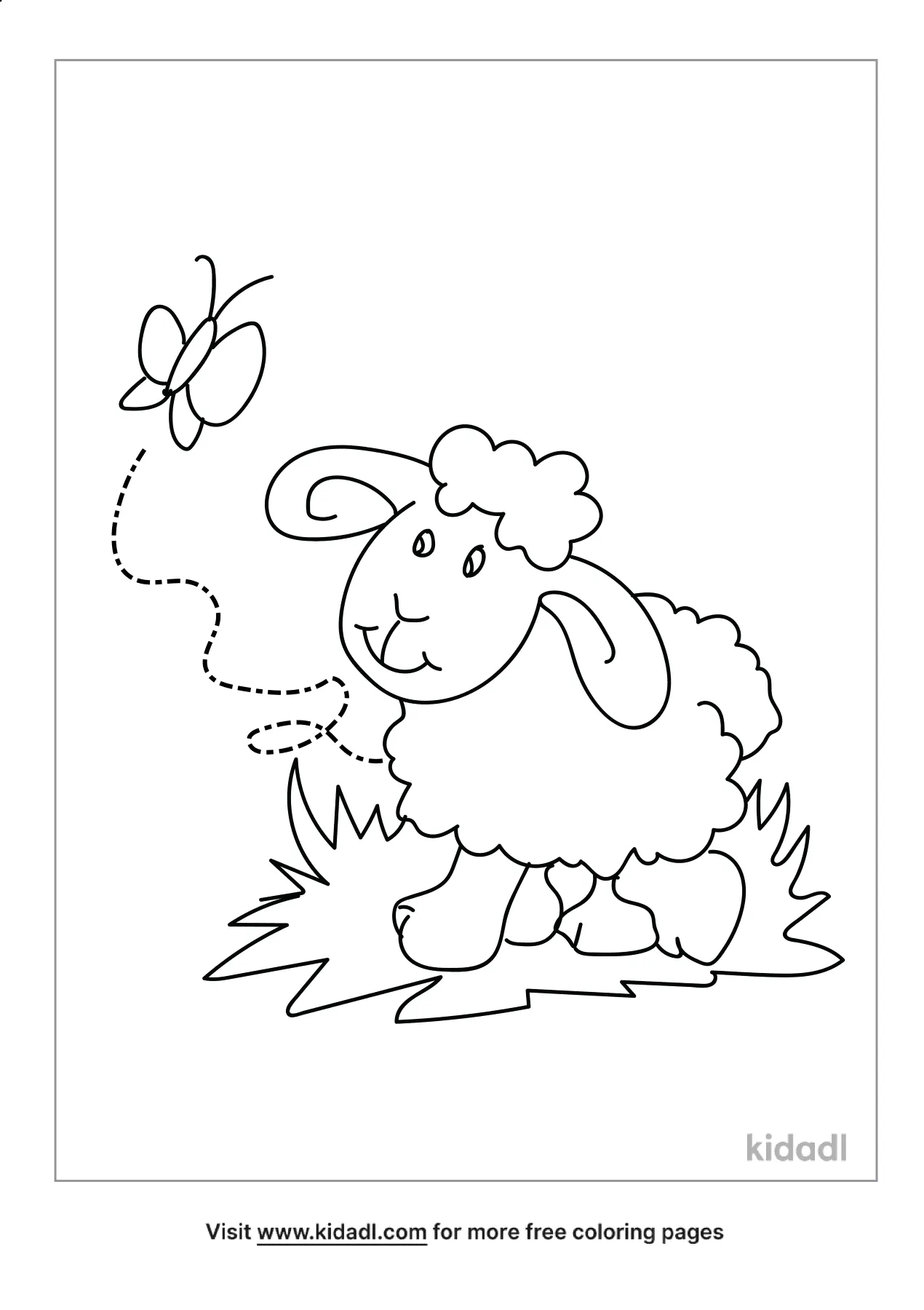 Cute Lamb Coloring Pages 4