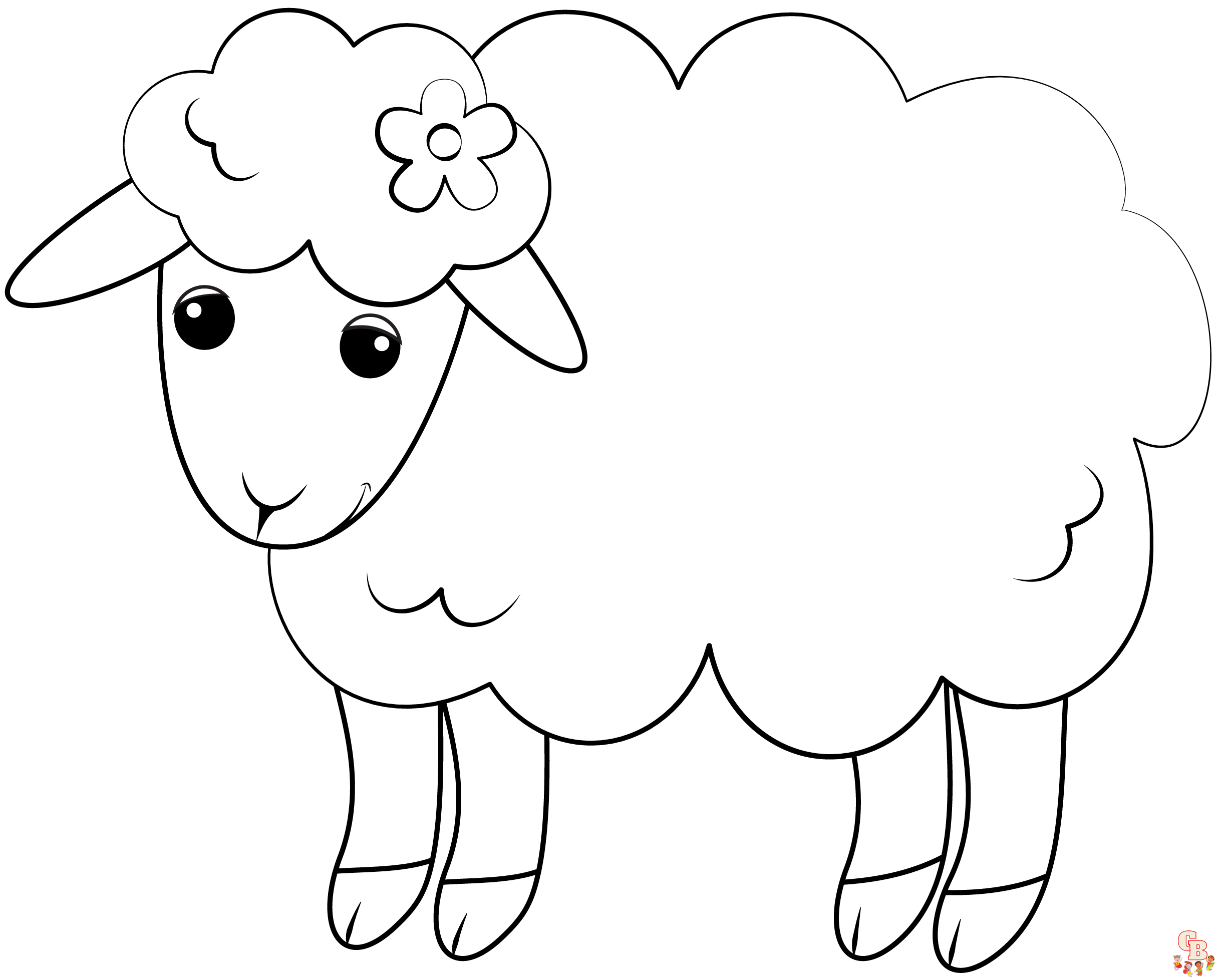 Cute Lamb Coloring Pages 5