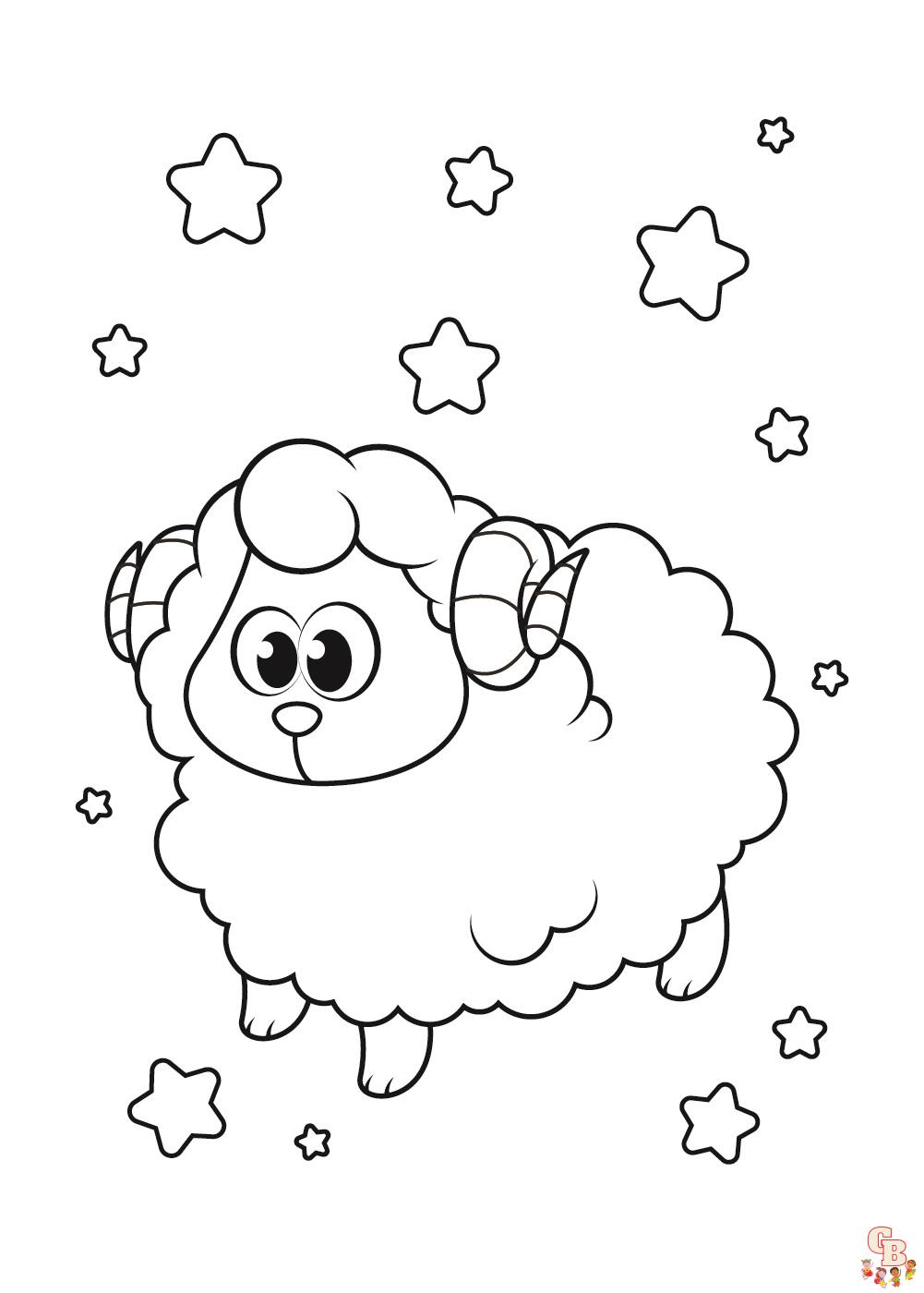 Cute Lamb Coloring Pages 6