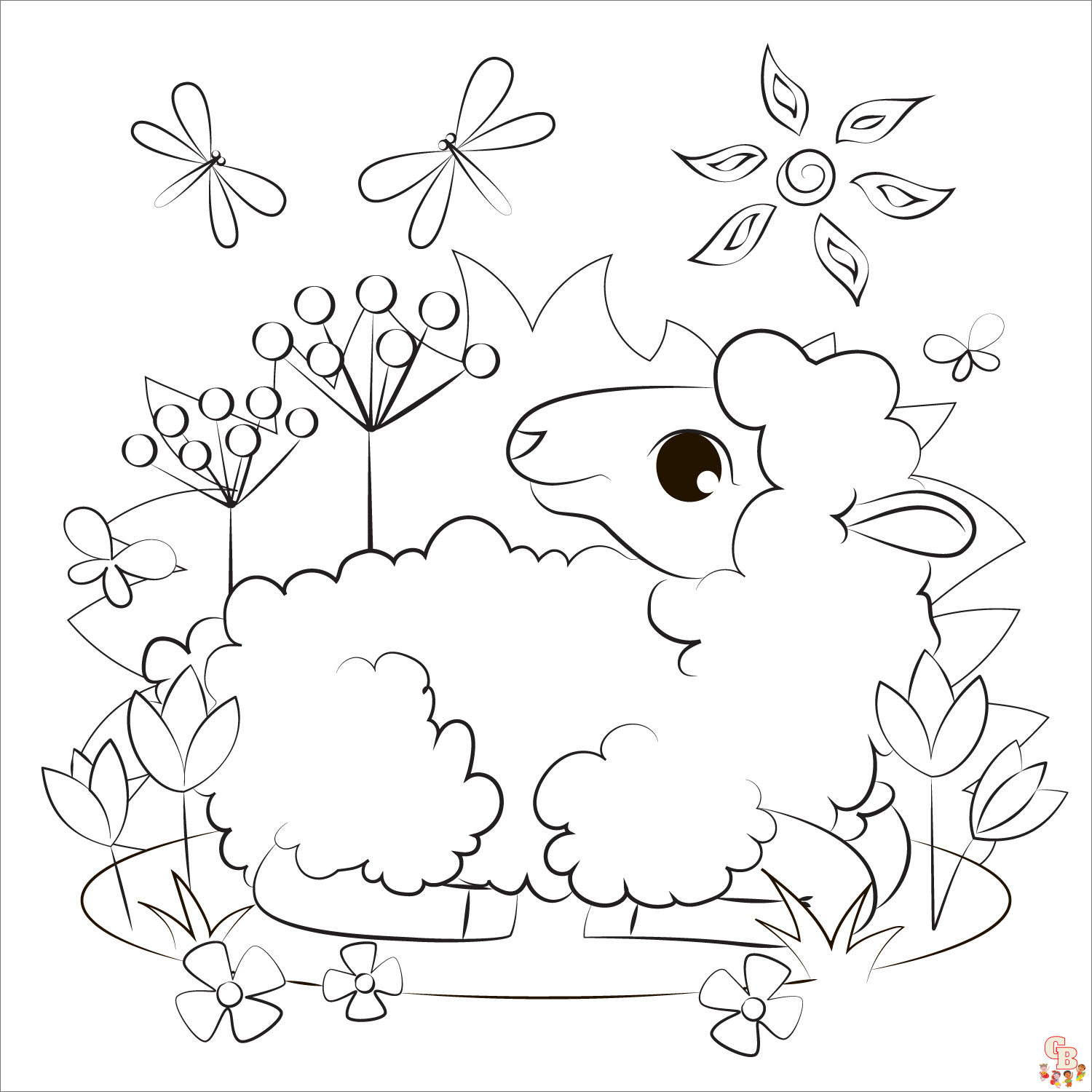 Cute Lamb Coloring Pages 6