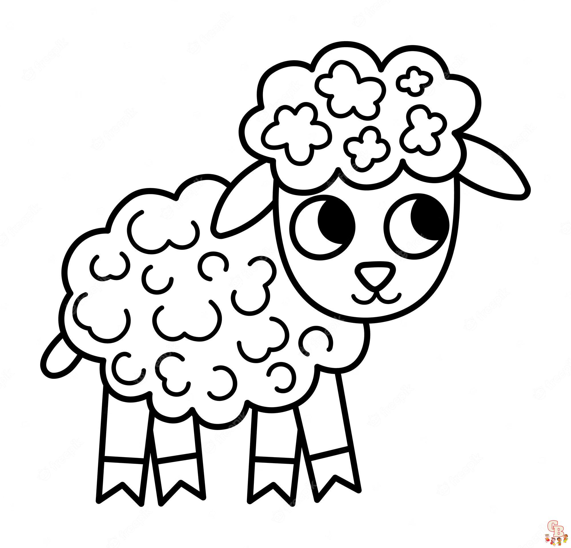 Cute Lamb Coloring Pages 7