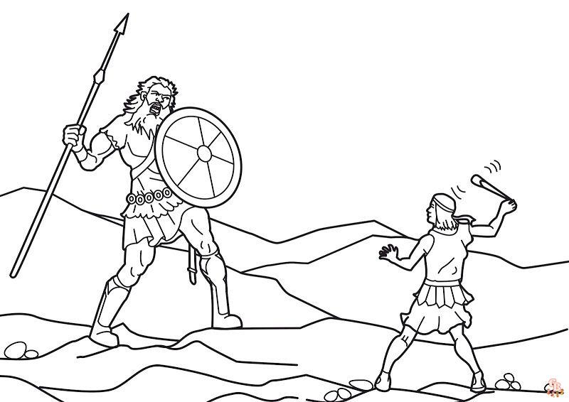 David and Goliath Coloring Pages 1