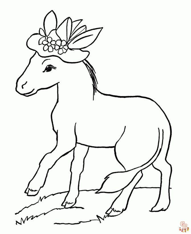 Donkey Coloring Pages 2