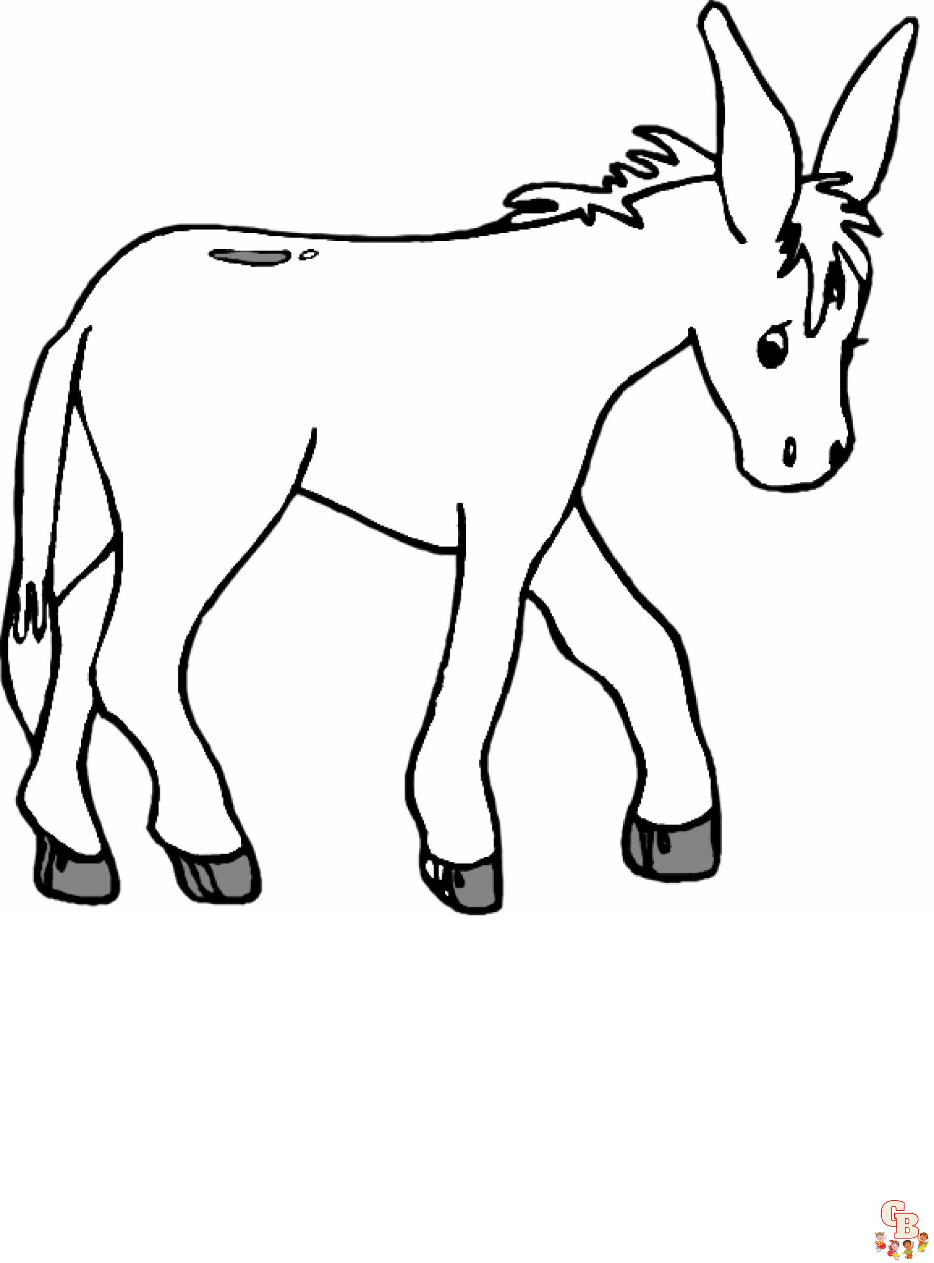 Donkey Coloring Pages 8