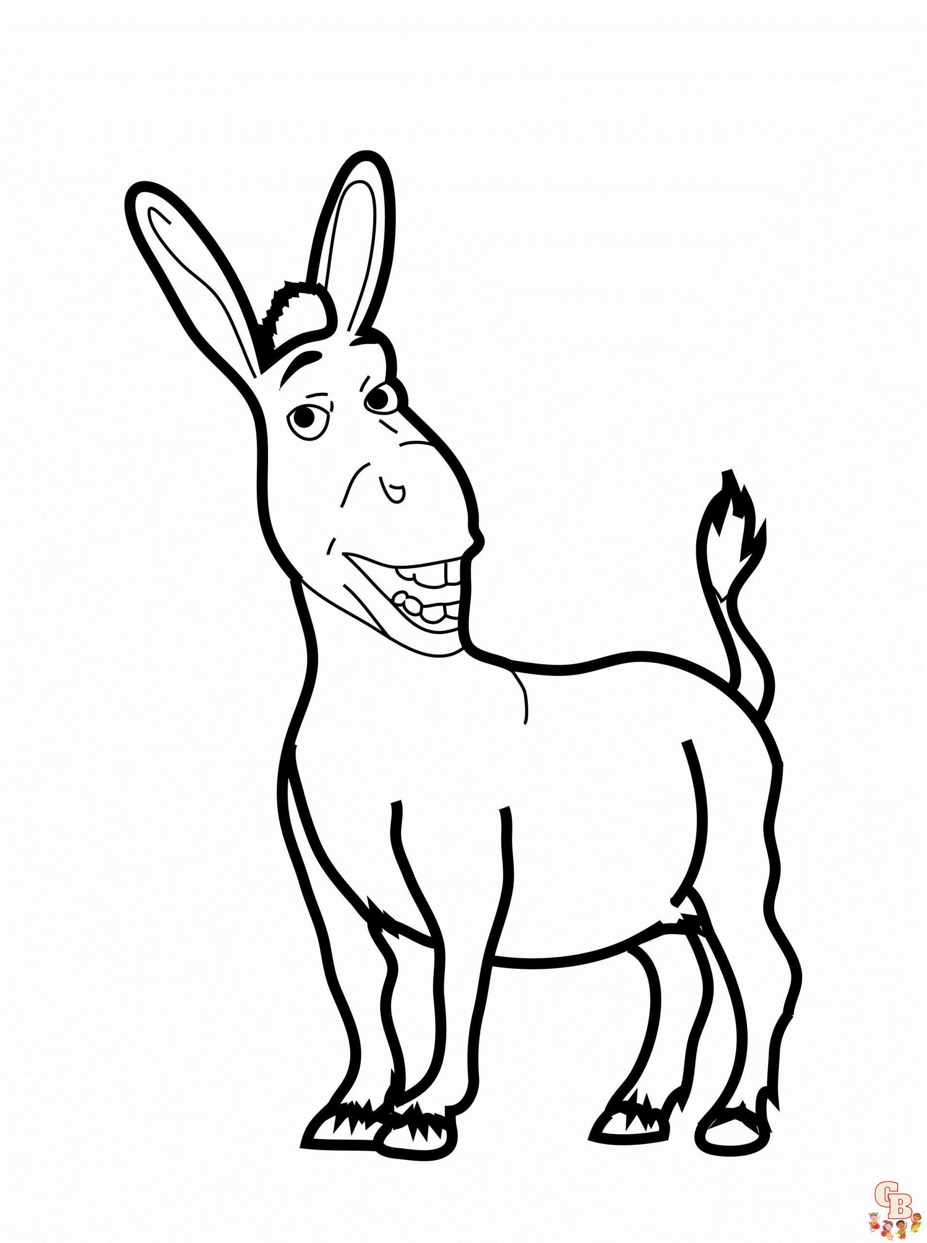 Donkey Coloring Pages 9