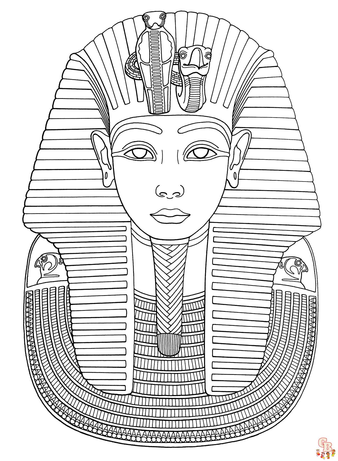 Egyptian Masks coloring pages 2