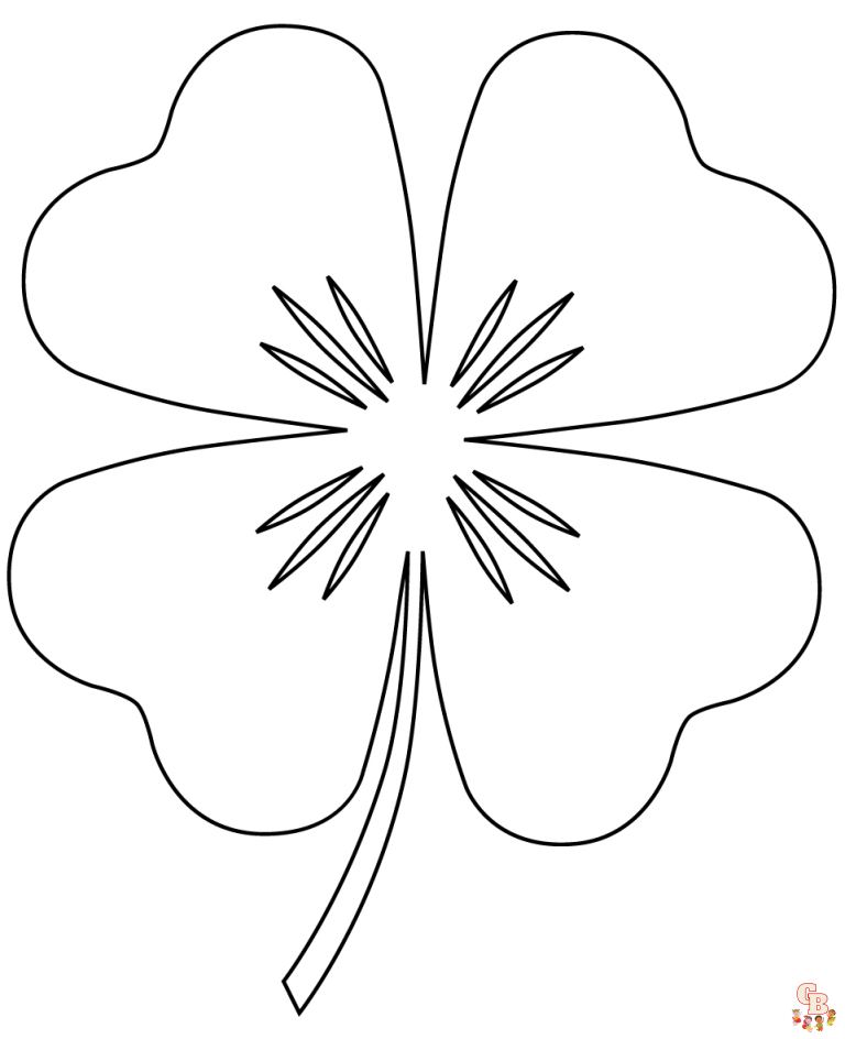 Four Leaf Clover Coloring Pages - Four Leaf Clover Coloring Pages 3 768x944