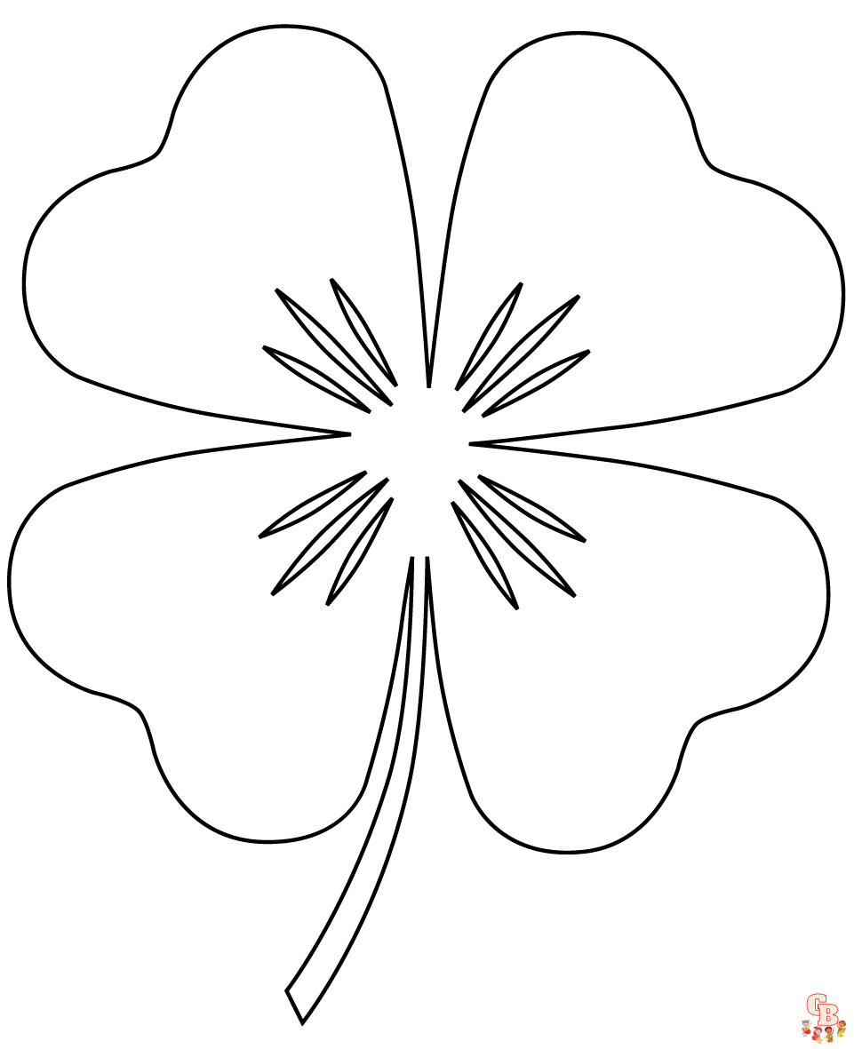 Four Leaf Clover Coloring Pages 3