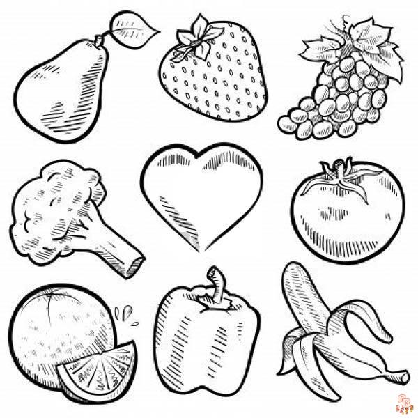 Fruit and Vegetable Coloring Pages 1