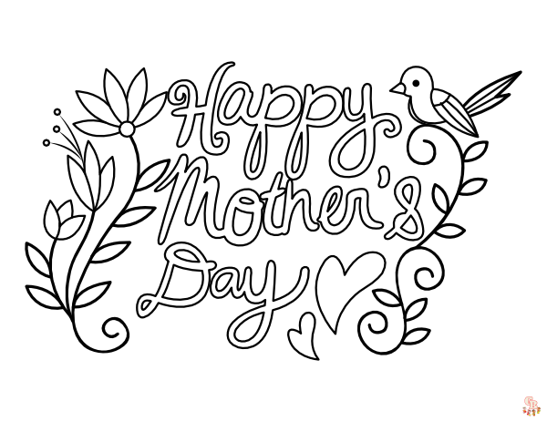 Happy Mothers Coloring Pages 1