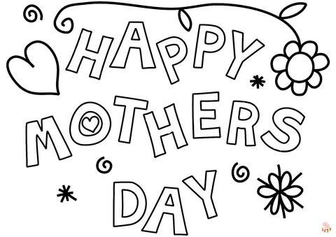 Happy Mothers Coloring Pages 2