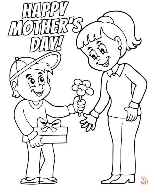 Happy Mothers Coloring Pages 3