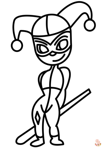 Harley Quinn Coloring Pages 1