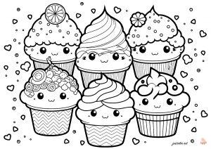 Kawaii Food Coloring Pages 4