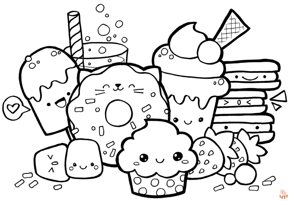 Kawaii Food Coloring Pages 5