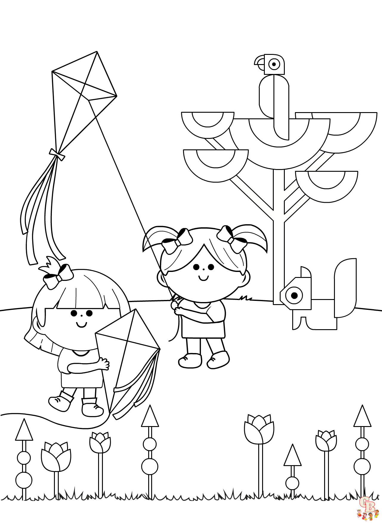 Kite Coloring Pages 10