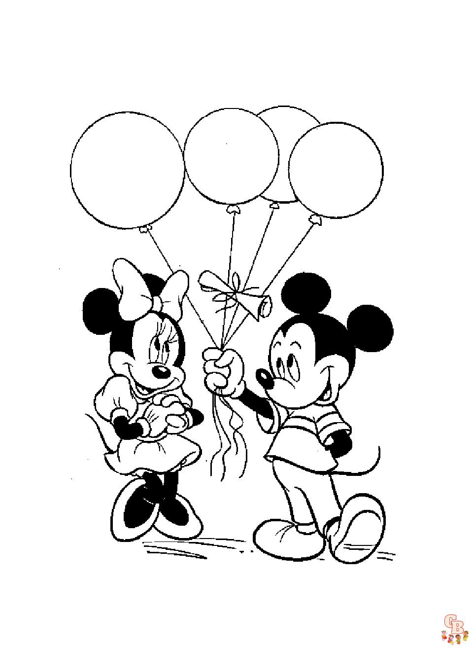 Mickey and Minnie Coloring Pages