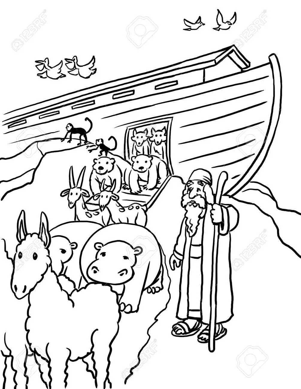 Noahs Ark Animals Coloring Pages 1