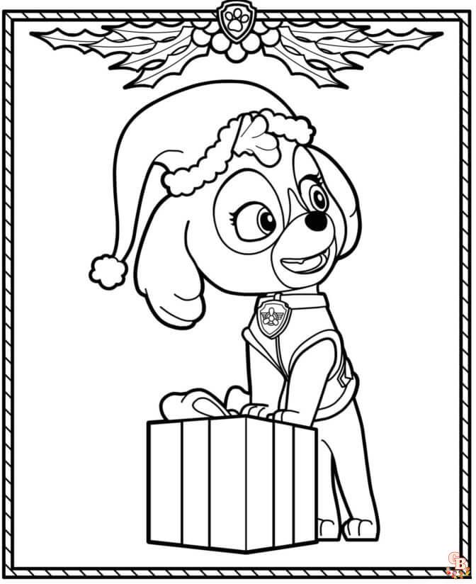 Paw Patrol Christmas Coloring Pages 1