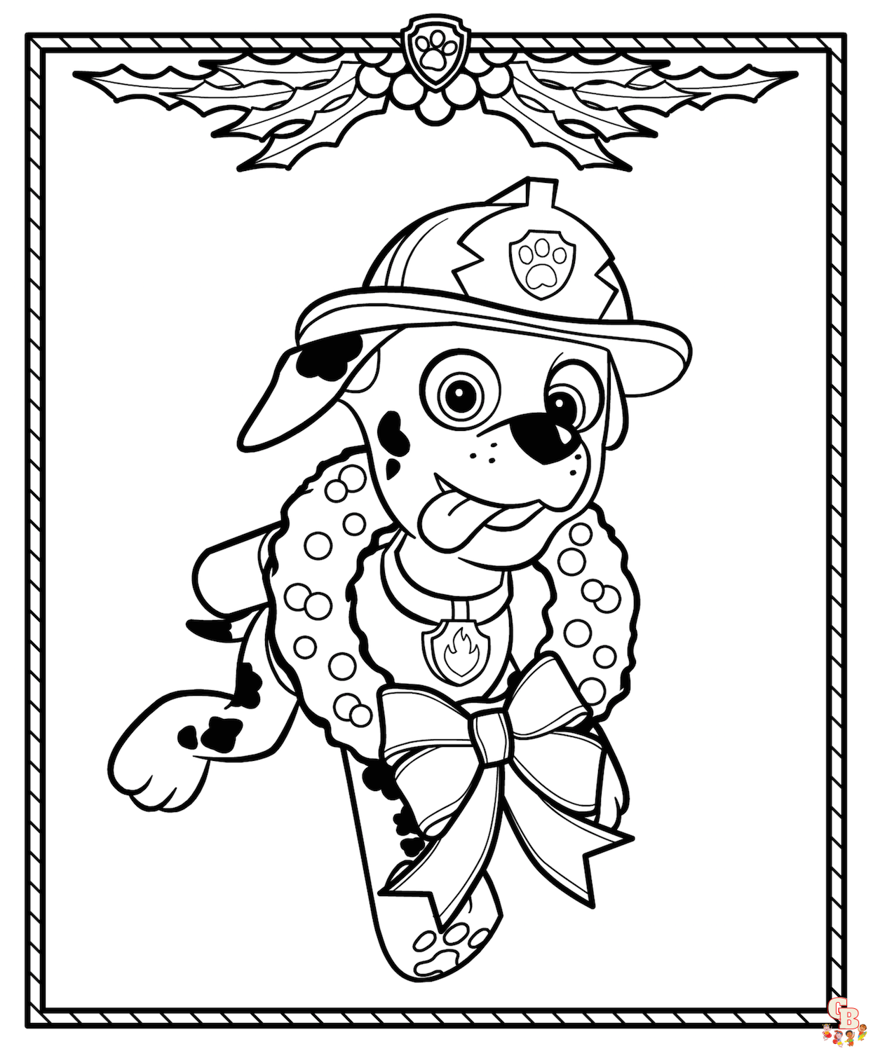 Paw Patrol Christmas Coloring Pages 1