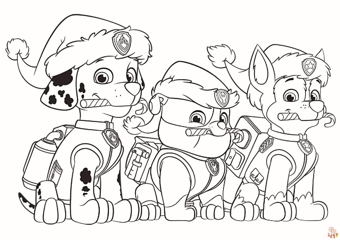 Paw Patrol Christmas Coloring Pages 2