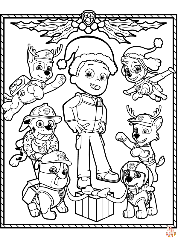 Paw Patrol Christmas Coloring Pages 3