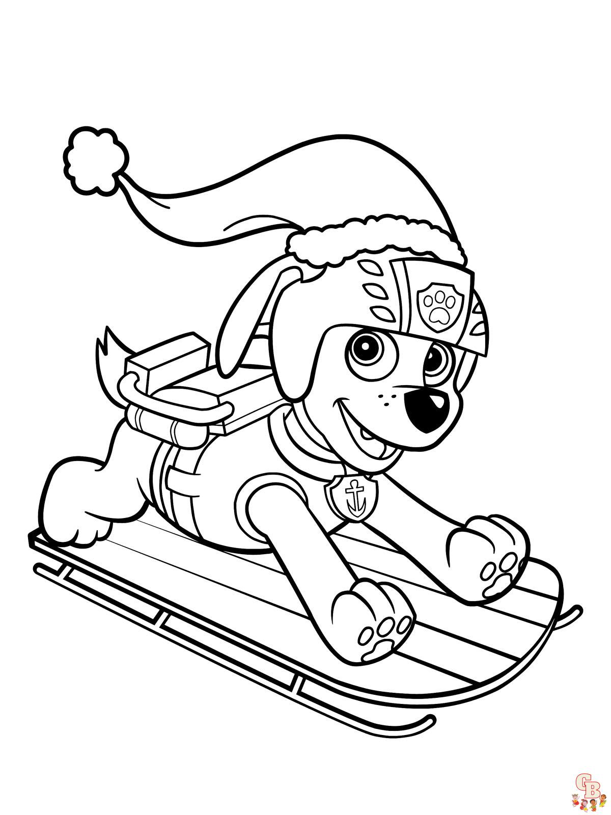 Paw Patrol Christmas Coloring Pages 4