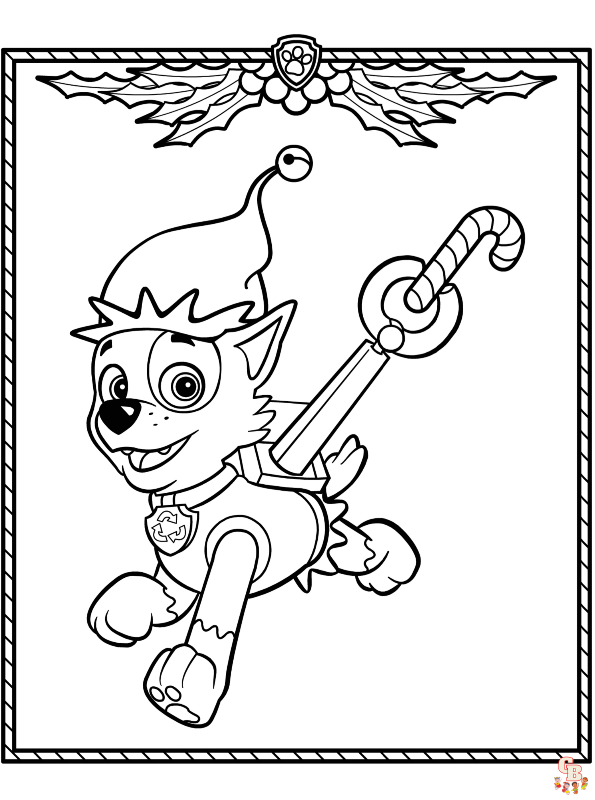 Paw Patrol Christmas Coloring Pages 4