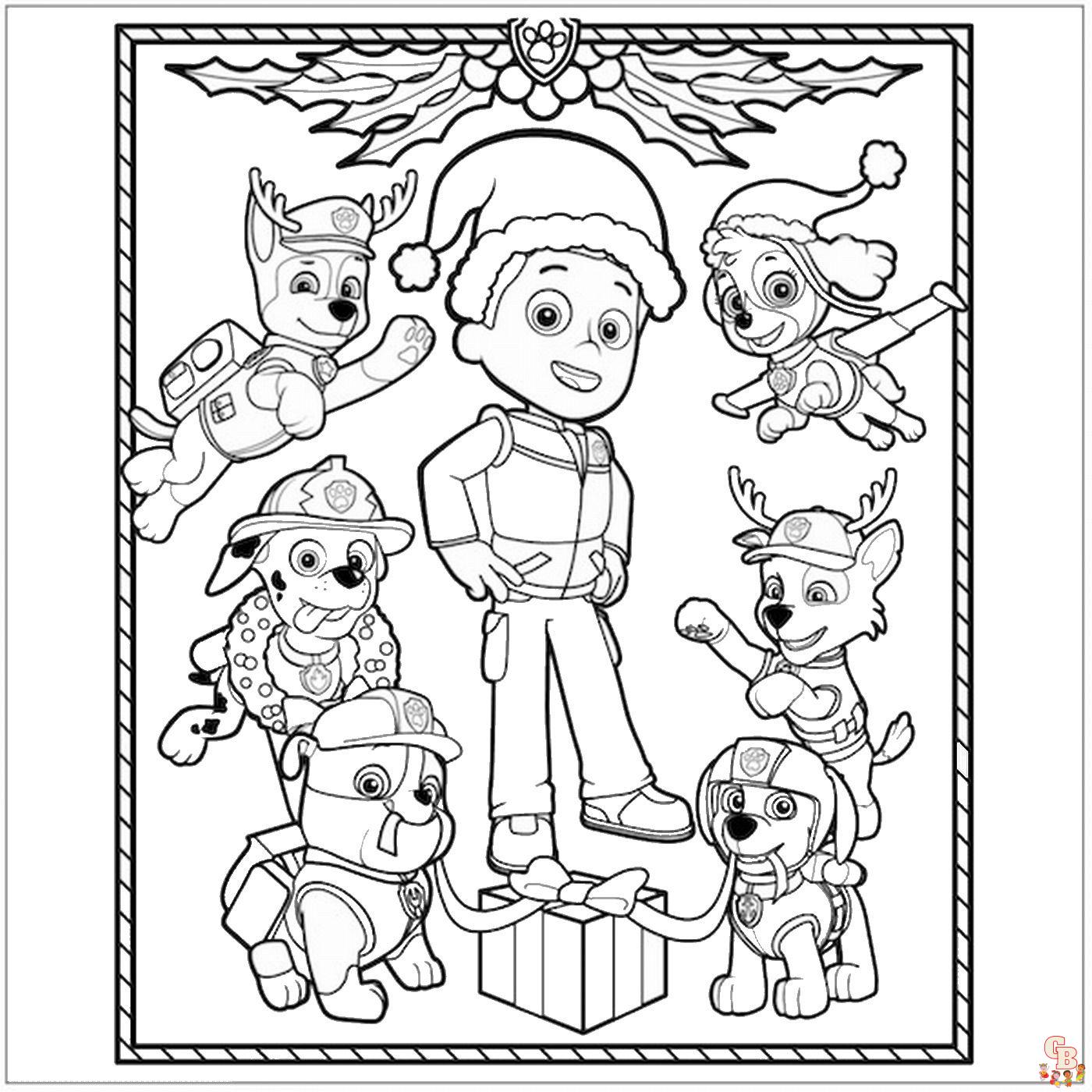 Paw Patrol Christmas Coloring Pages 6