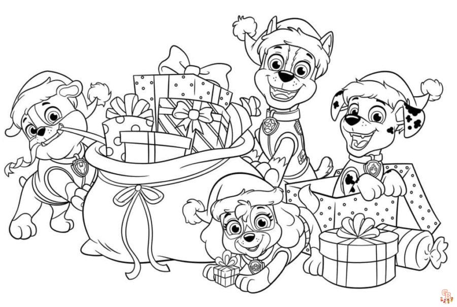 Paw Patrol Christmas Coloring Pages 7