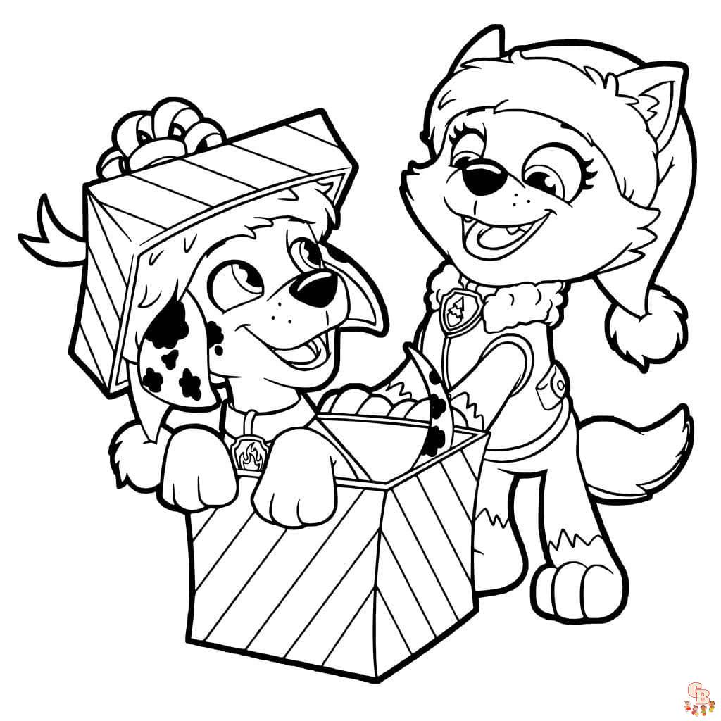 Paw Patrol Christmas Coloring Pages 9