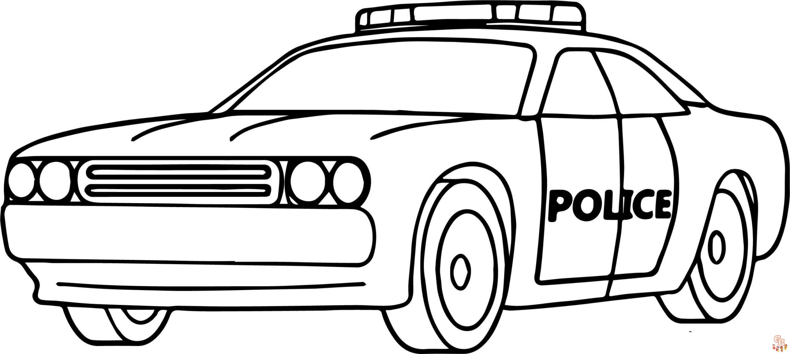 Police Car Coloring Pages 1