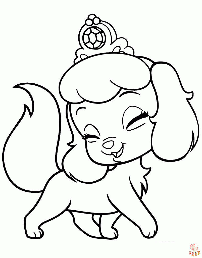 Princess Dog Coloring Pages 1