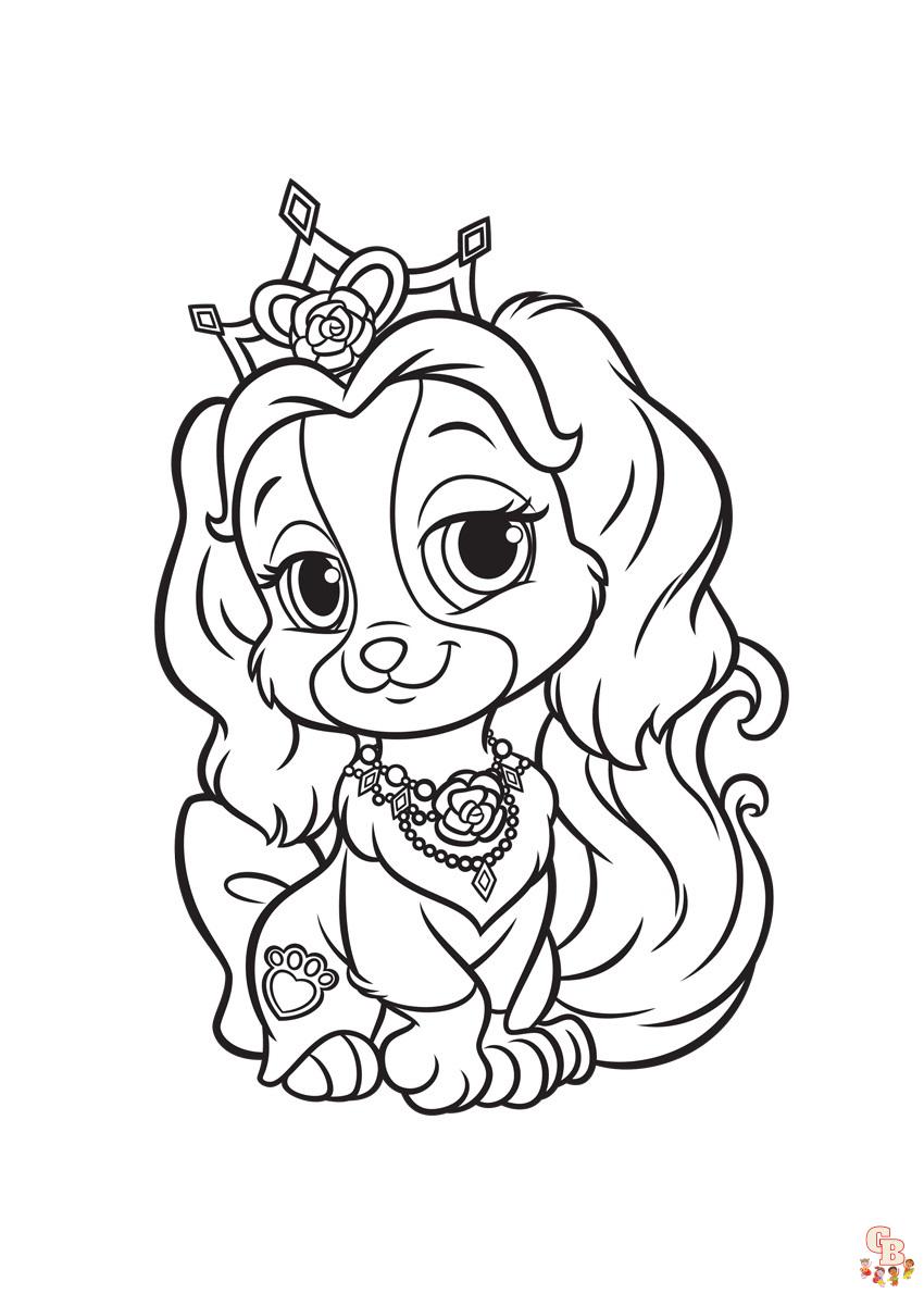 Princess Dog Coloring Pages 1