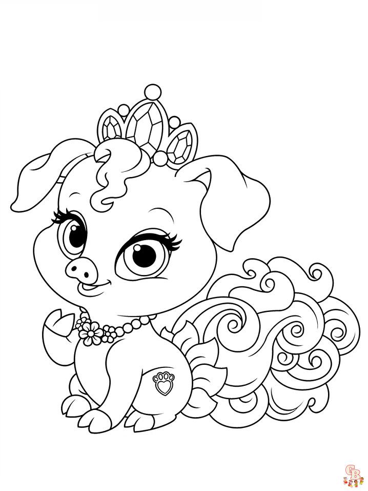 Princess Dog Coloring Pages 2