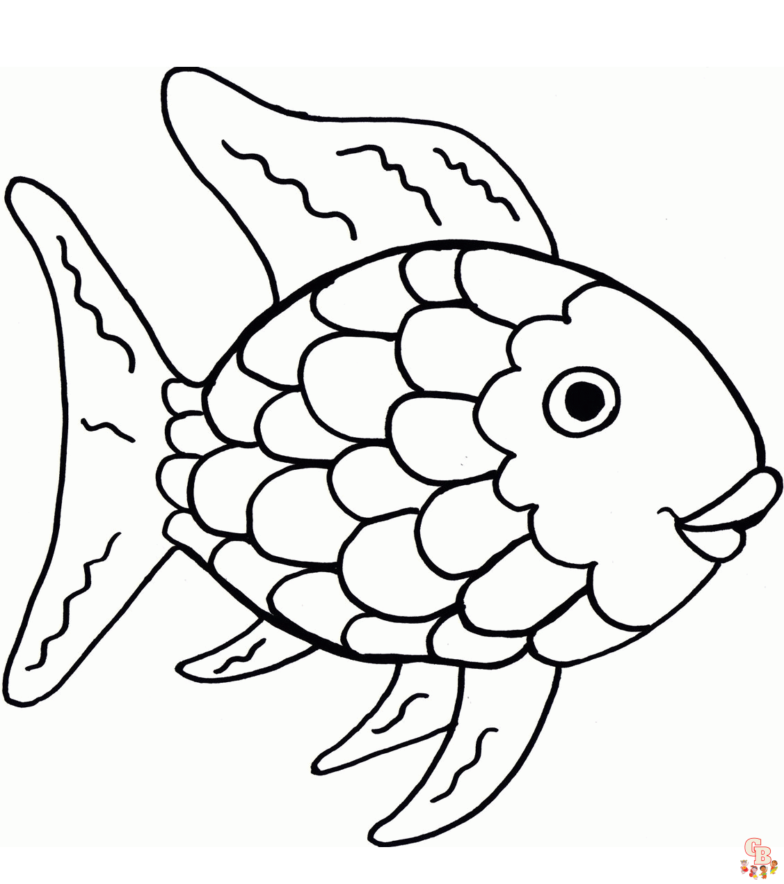 Rainbow Fish Coloring Pages 1