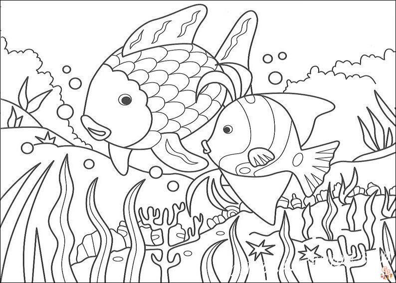 Rainbow Fish Coloring Pages 3