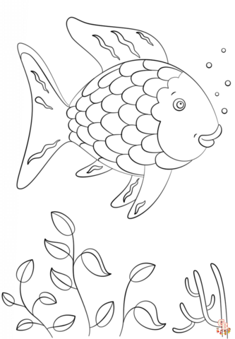 Rainbow Fish Coloring Pages 4