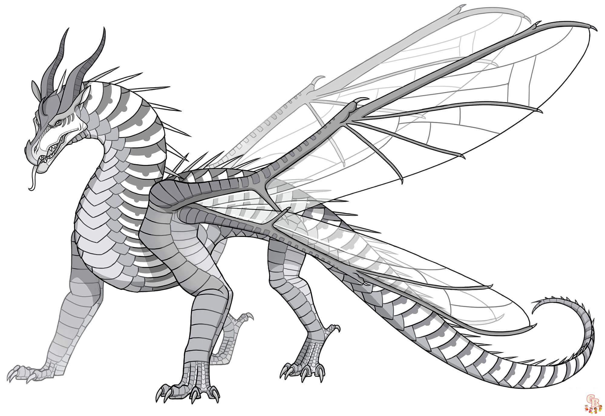 Realistic Dragon coloring pages 10