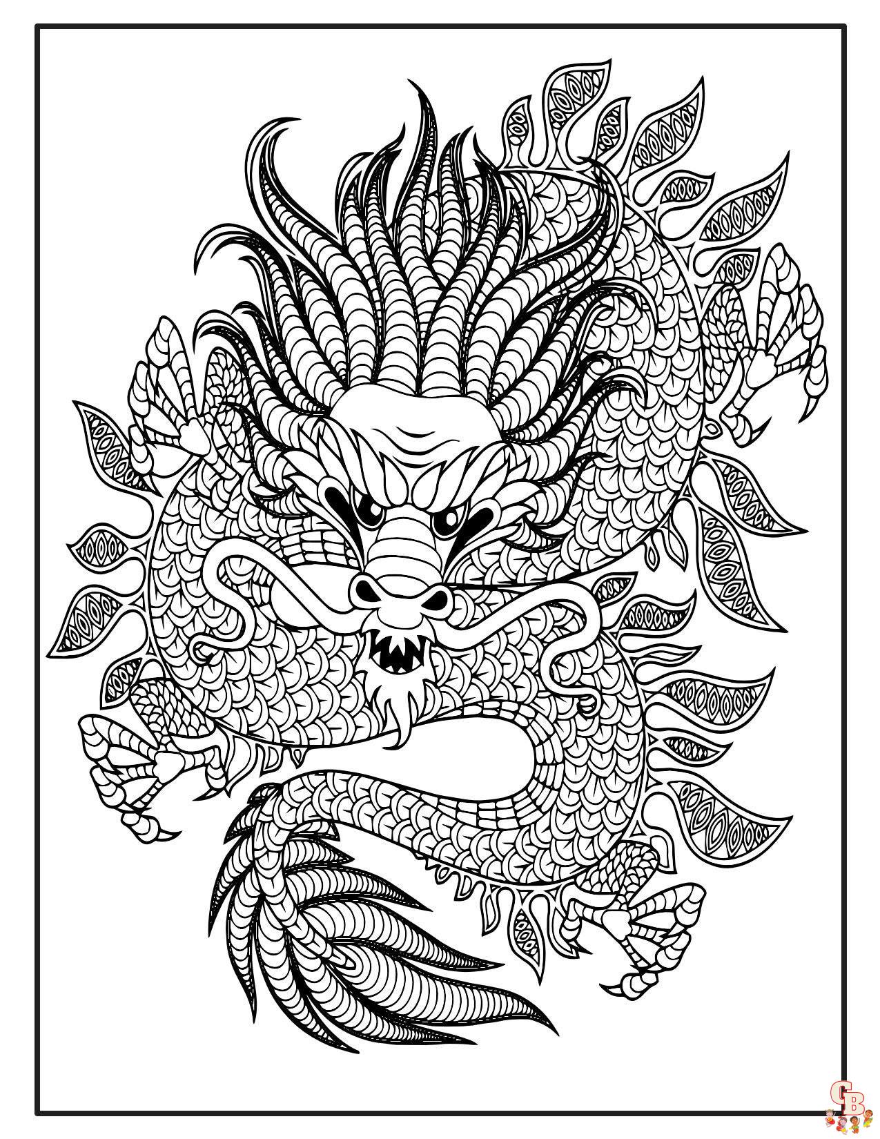 Realistic Dragon coloring pages 11