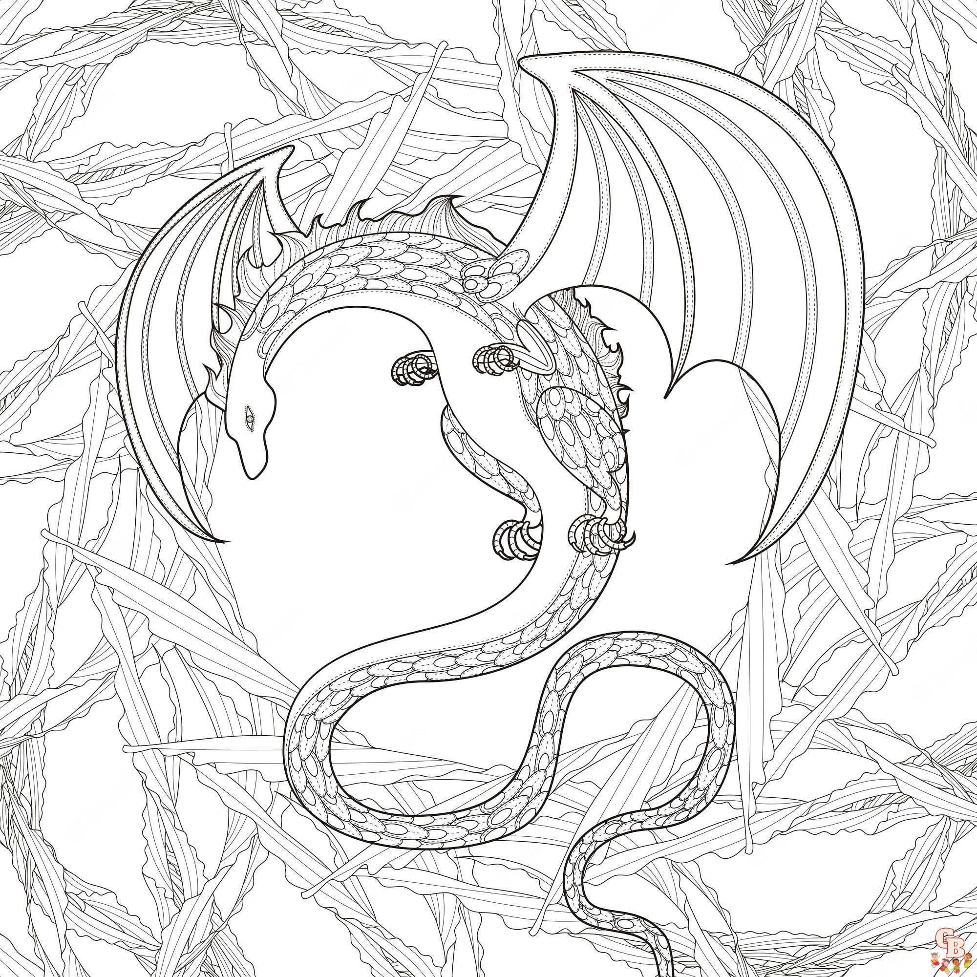 Realistic Dragon coloring pages 14