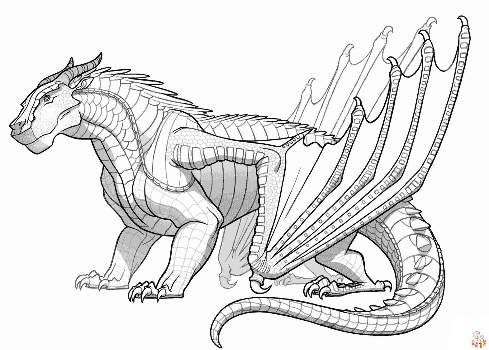 Realistic Dragon coloring pages 15