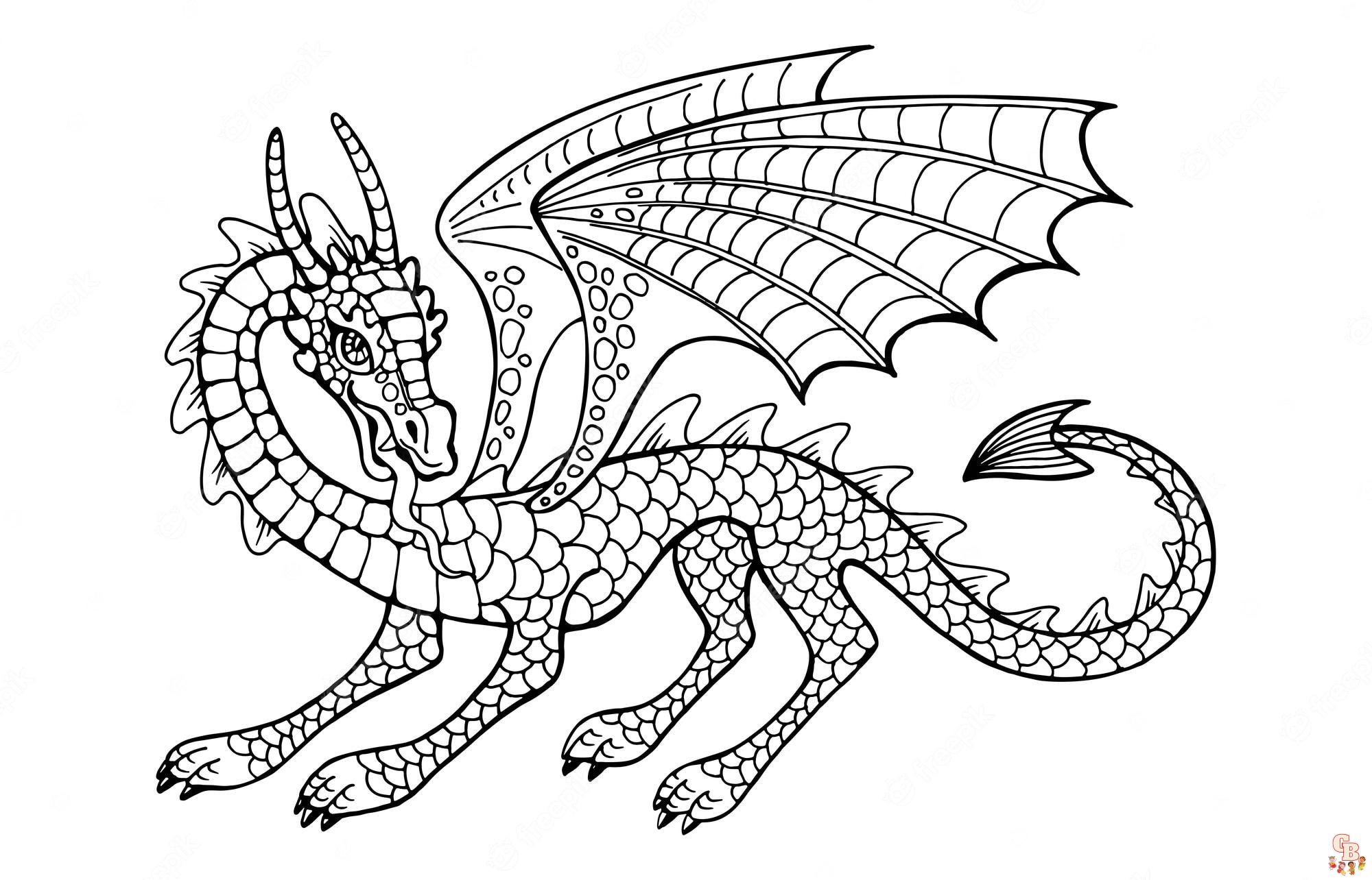 Realistic Dragon coloring pages 2 1