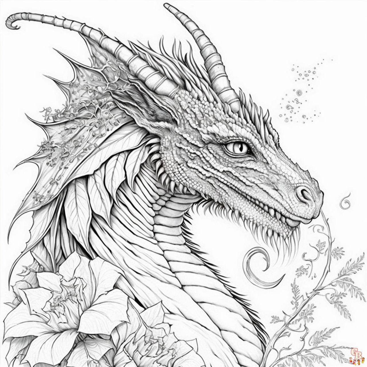 Realistic Dragon coloring pages 3 1