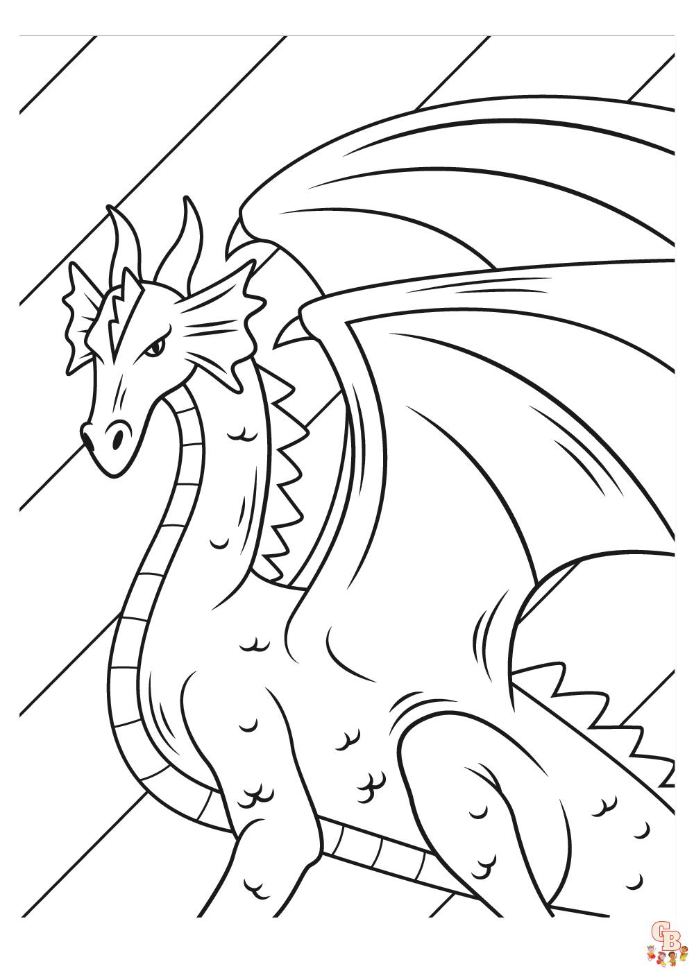 Realistic Dragon coloring pages 4