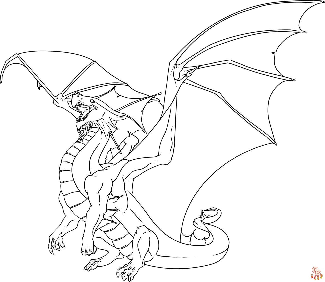 Realistic Dragon coloring pages 7